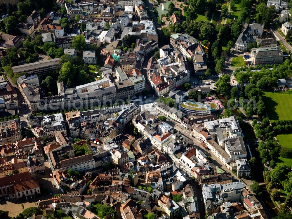 Baden-Baden from the bird's eye view: Cityscape of downtown Baden-Baden in Baden-Württemberg