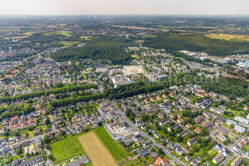 Aerial image Bergkamen - City view of the city area of in Bergkamen in the state North Rhine-Westphalia, Germany