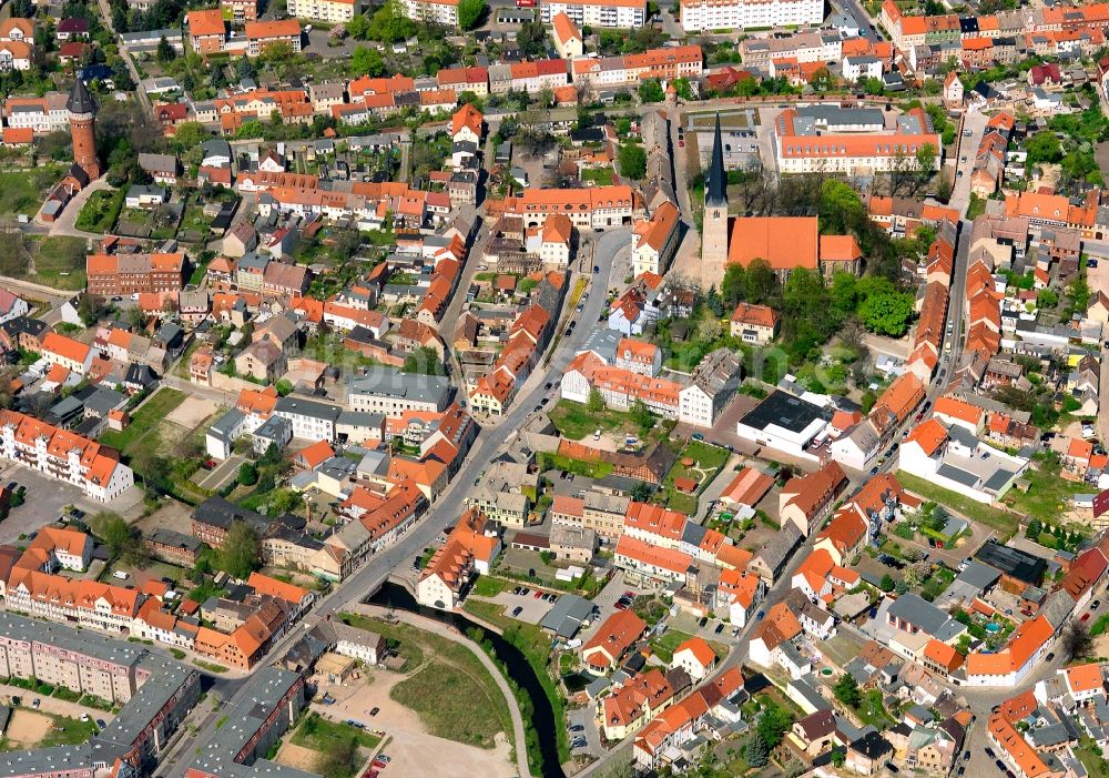 Aerial image Burg - Cityscape of Burg in Saxony-Anhalt