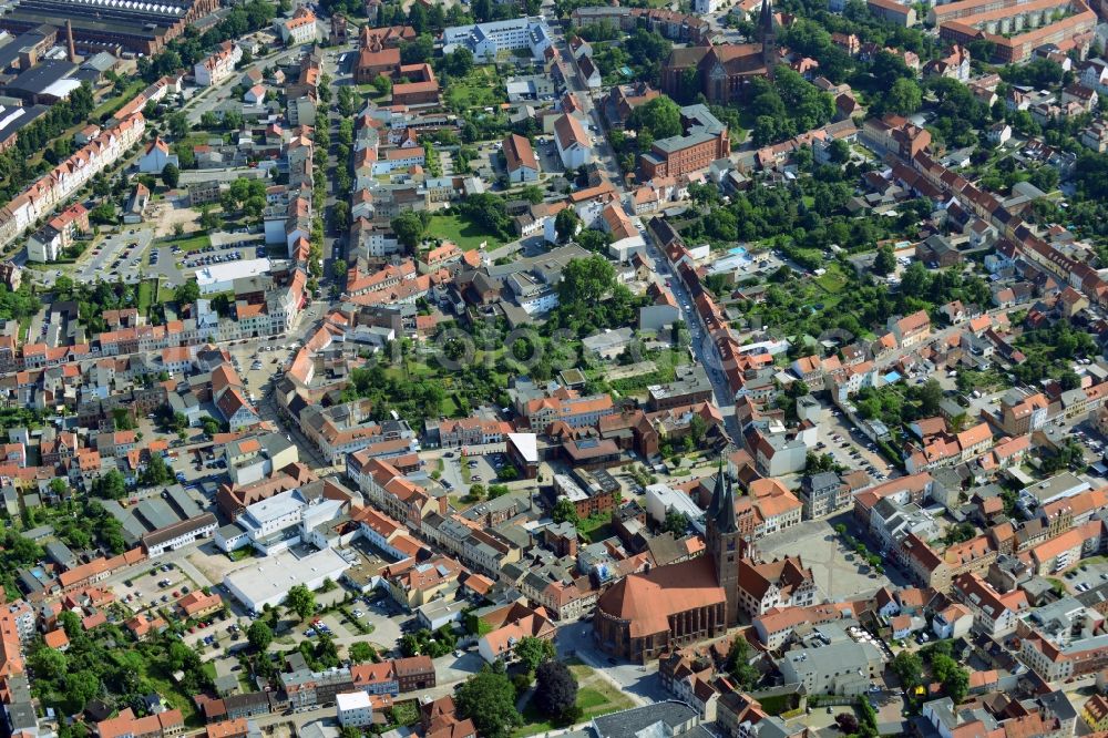 Aerial image Stendal - Cityscape of downtown Stendal in Saxony-Anhalt