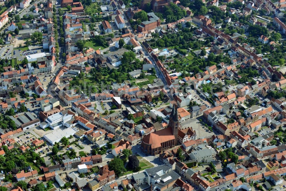 Aerial photograph Stendal - Cityscape of downtown Stendal in Saxony-Anhalt