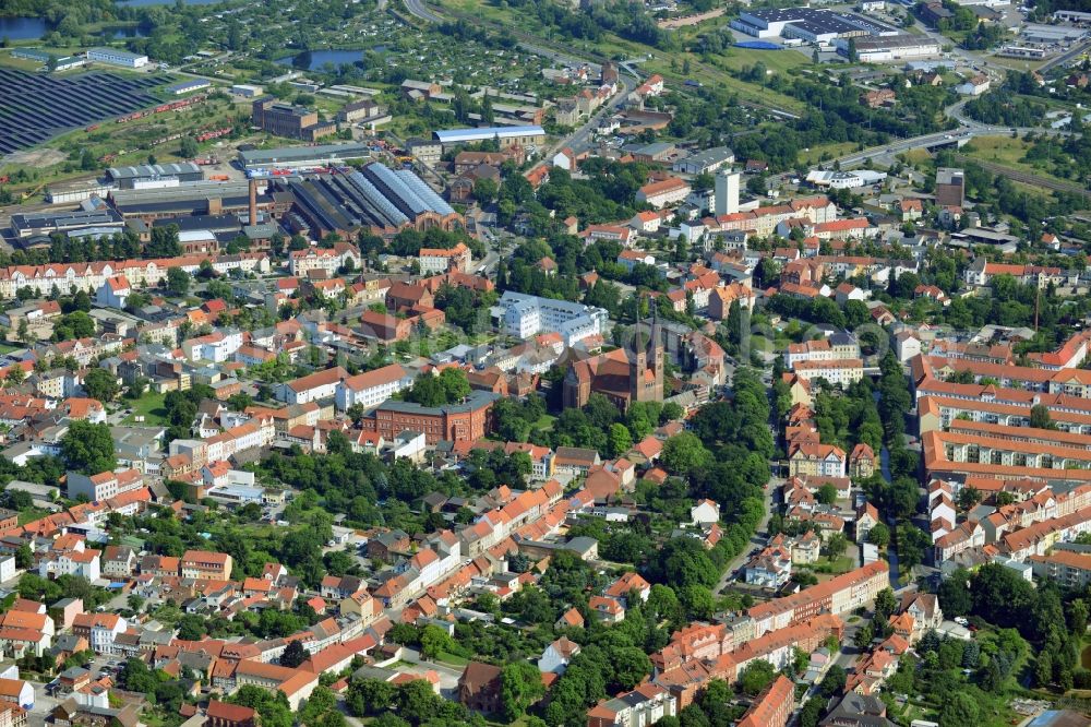 Stendal from the bird's eye view: Cityscape of downtown Stendal in Saxony-Anhalt