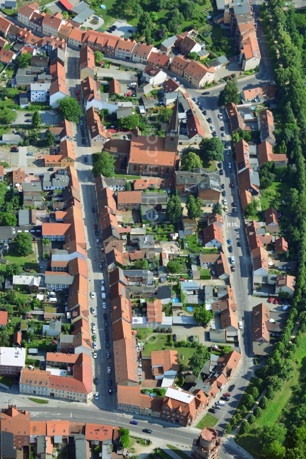 Aerial photograph Stendal - Cityscape of downtown Stendal in Saxony-Anhalt