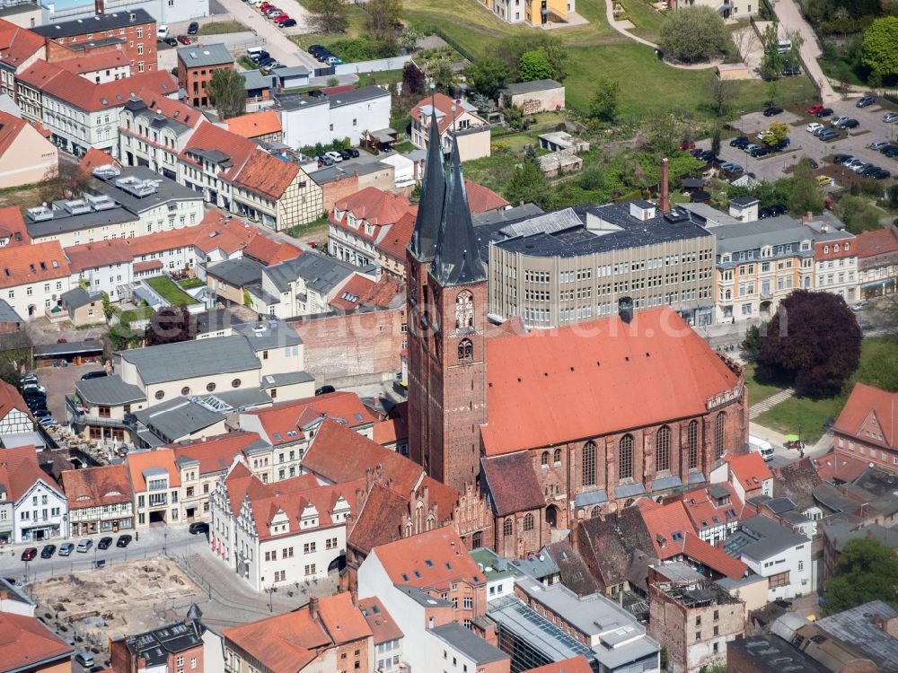 Aerial photograph Stendal - Cityscape of downtown Stendal in Saxony-Anhalt