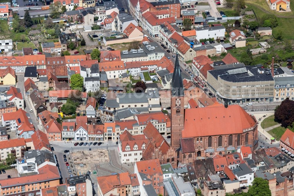 Stendal from above - Cityscape of downtown Stendal in Saxony-Anhalt