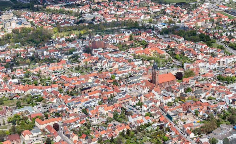 Stendal from the bird's eye view: Cityscape of downtown Stendal in Saxony-Anhalt