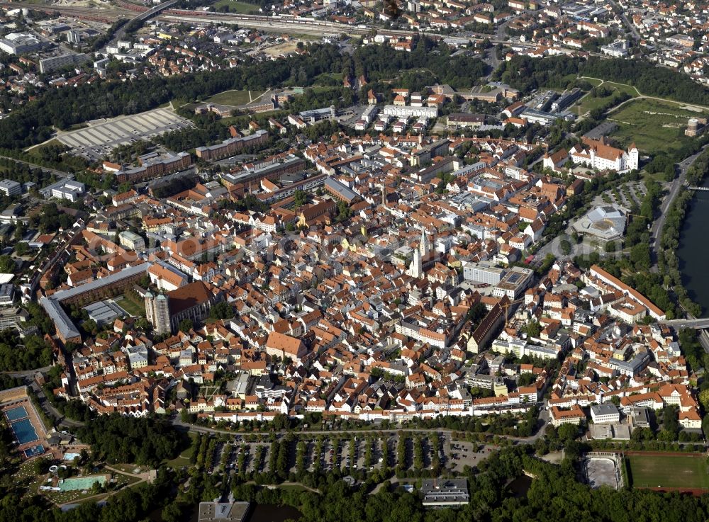 Ingolstadt from the bird's eye view: City view of the city of Ingolstadt in Bavaria