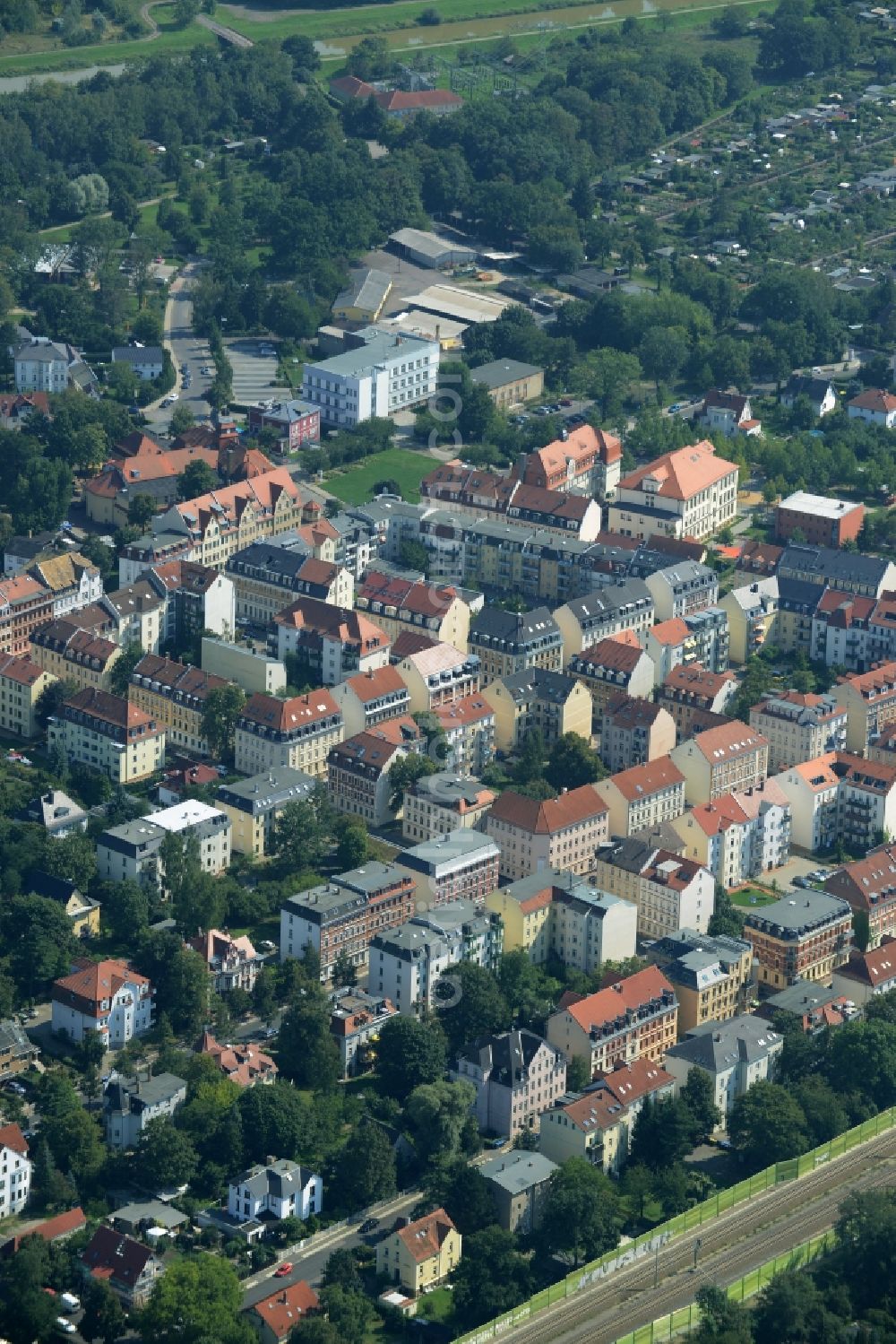 Aerial photograph Markkleeberg - View of the town centre of Markkleeberg in the state of Saxony