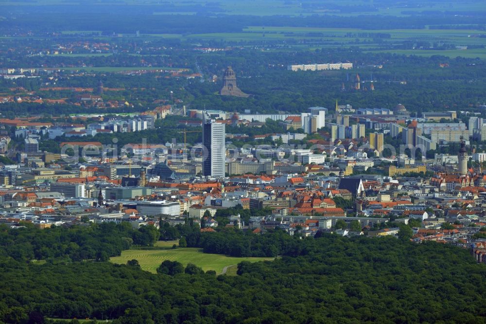 Aerial image Leipzig - Cityscape of downtown area of ??the Saxon town with the old town - the center of Leipzig in Saxony