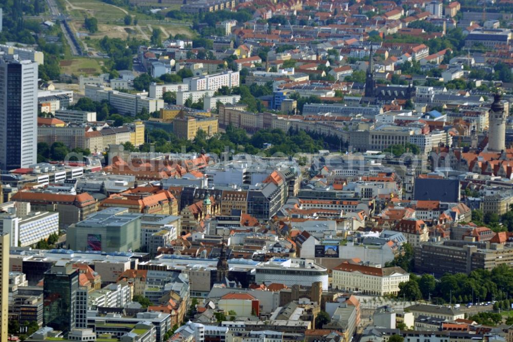 Aerial photograph Leipzig - Cityscape of downtown area of ??the Saxon town with the old town - the center of Leipzig in Saxony