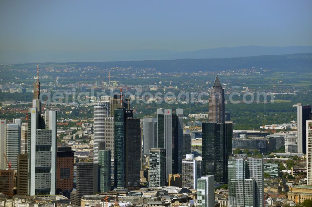 Frankfurt am Main from above - Cityscape with the city - skyscraper - Skyline on banking and insurance district in Frankfurt am Main in Hesse