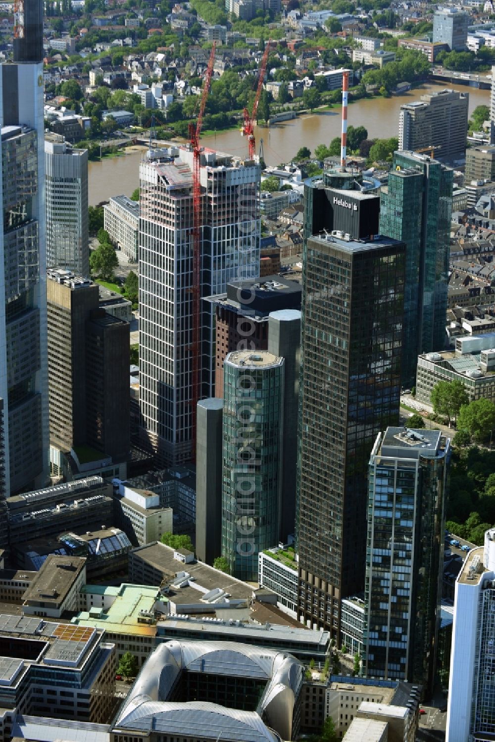 Frankfurt am Main from above - Cityscape with the city - skyscraper - Skyline on banking and insurance district in Frankfurt am Main in Hesse