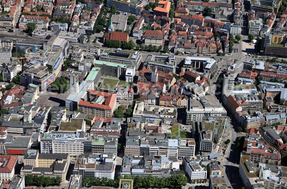 Stuttgart from above - Cityscape of downtown Stuttgart in Baden-Württemberg