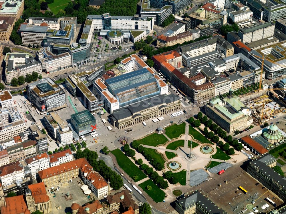 Stuttgart from the bird's eye view: Cityscape of downtown Stuttgart in Baden-Württemberg