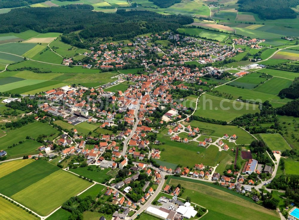 Thalmässing from the bird's eye view: Cityscape of downtown Thalmaessing in Bavaria