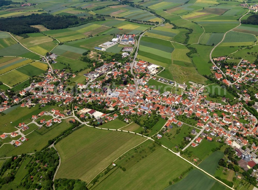 Thalmässing from above - Cityscape of downtown Thalmaessing in Bavaria