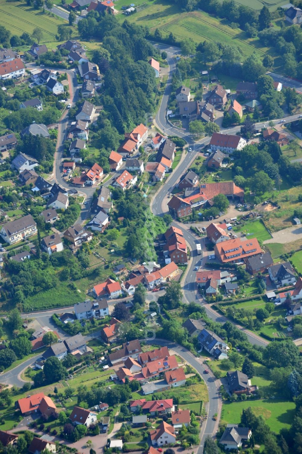 Aerial photograph Wesseln - Cityscape of downtown Wesseln in Lower Saxony