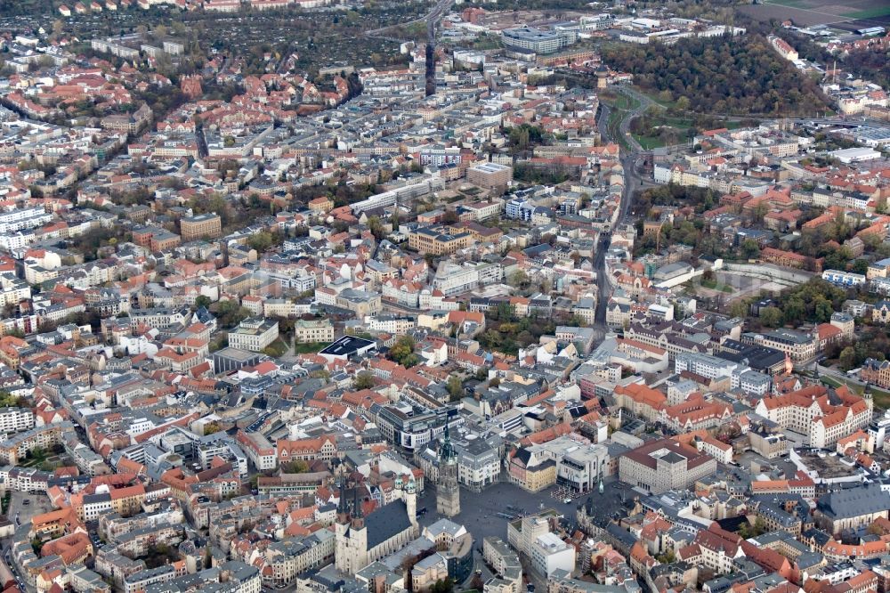 Aerial photograph Halle - City view from the city center - the center in Halle in Saxony-Anhalt