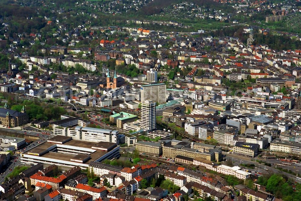 Wuppertal Ortsteil Elberfeld from above - Cityscape downtown and the center of Wuppertal in North Rhine-Westphalia