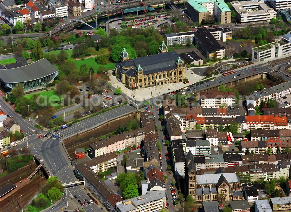 Wuppertal Ortsteil Elberfeld from the bird's eye view: Cityscape downtown and the center of Wuppertal in North Rhine-Westphalia