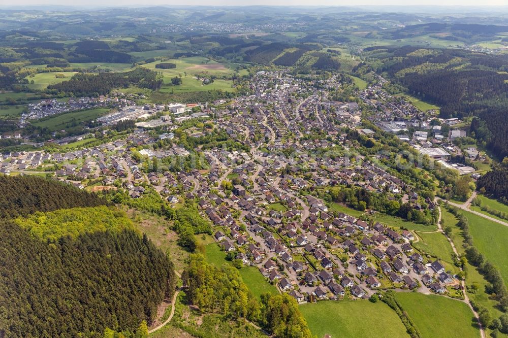 Aerial image Drolshagen - City view of downtown and the center Drolshagen in the state of North Rhine-Westphalia