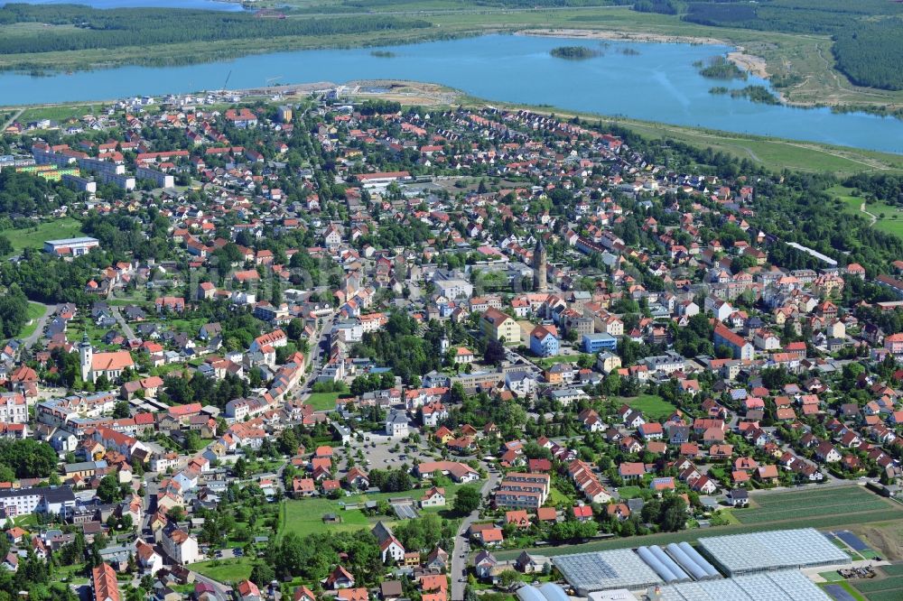 Zwenkau from the bird's eye view: City view of downtown and the center of Zwenkau in Saxony