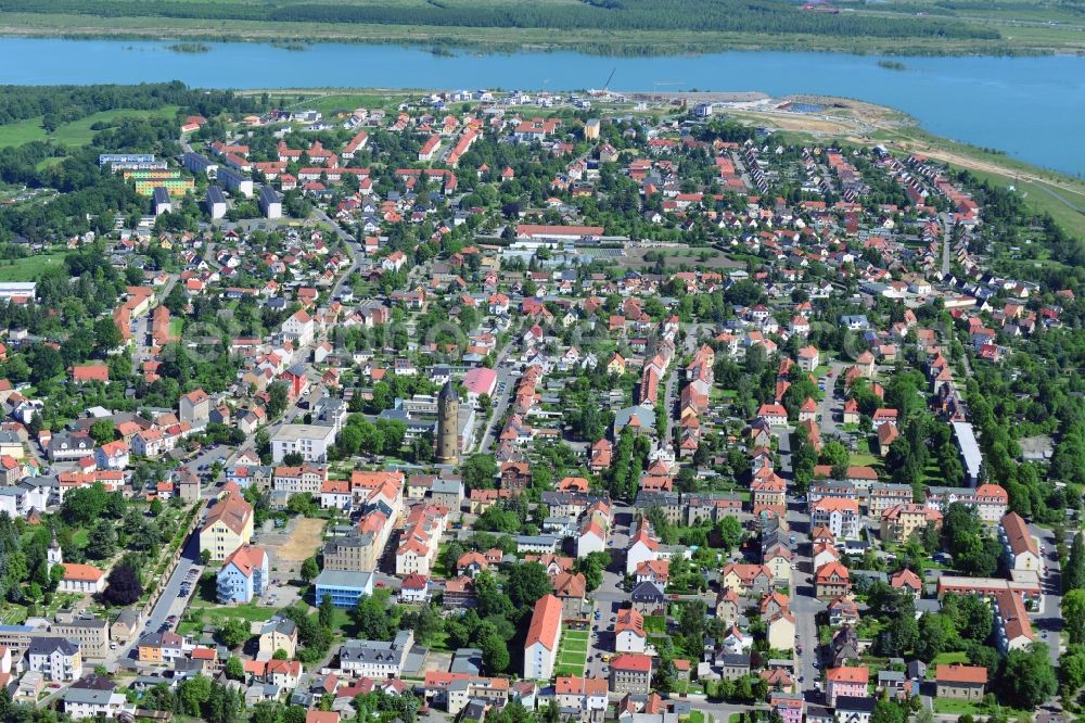 Zwenkau from above - City view of downtown and the center of Zwenkau in Saxony