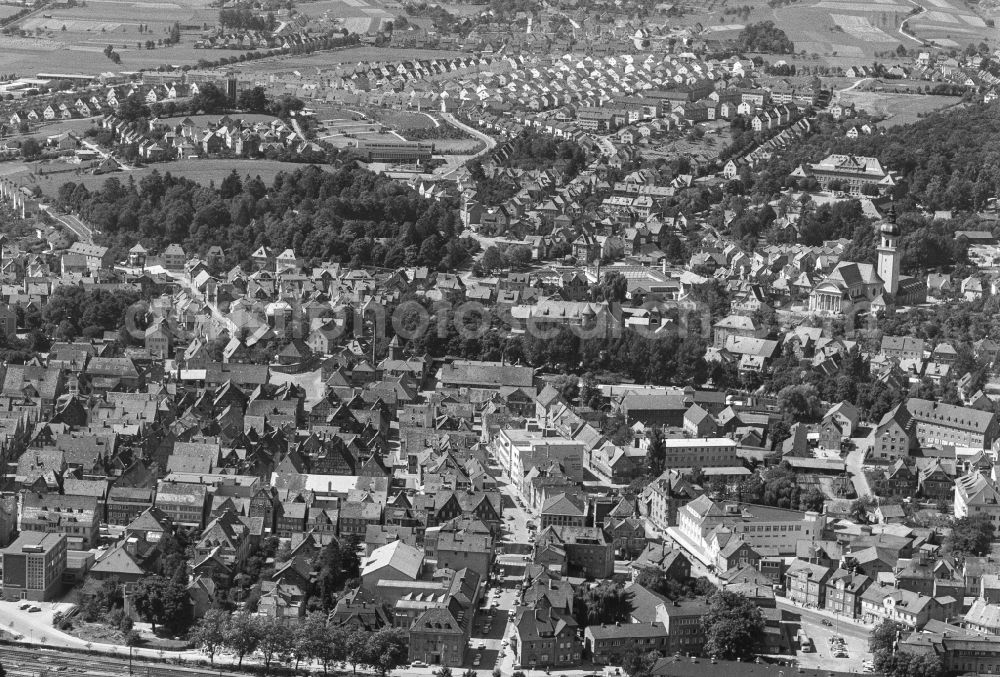 Aalen from above - City view on down town in Aalen in the state Baden-Wuerttemberg, Germany