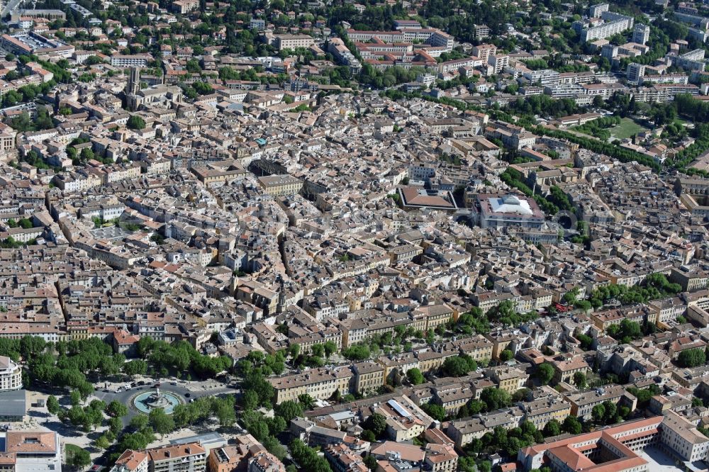 Aerial image Aix-en-Provence - City view of the city area of in Aix-en-Provence in Provence-Alpes-Cote d'Azur, France