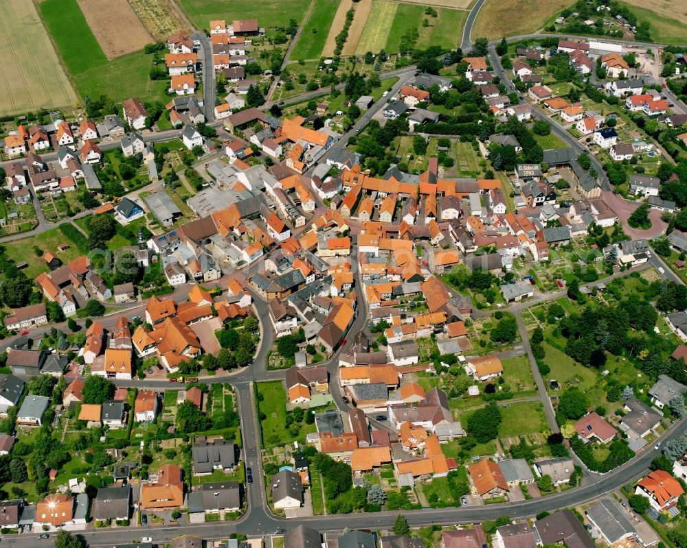 Albach from above - City view on down town in Albach in the state Hesse, Germany