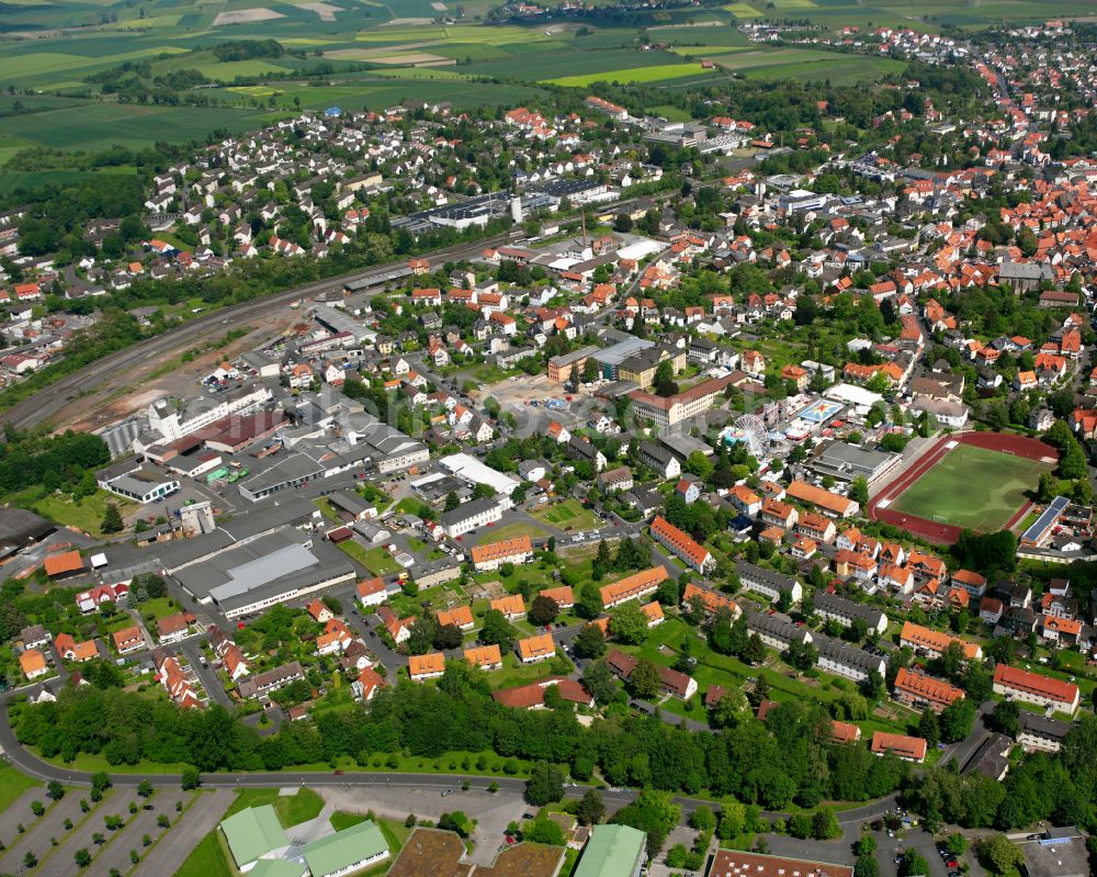 Aerial photograph Alsfeld - City view on down town in Alsfeld in the state Hesse, Germany