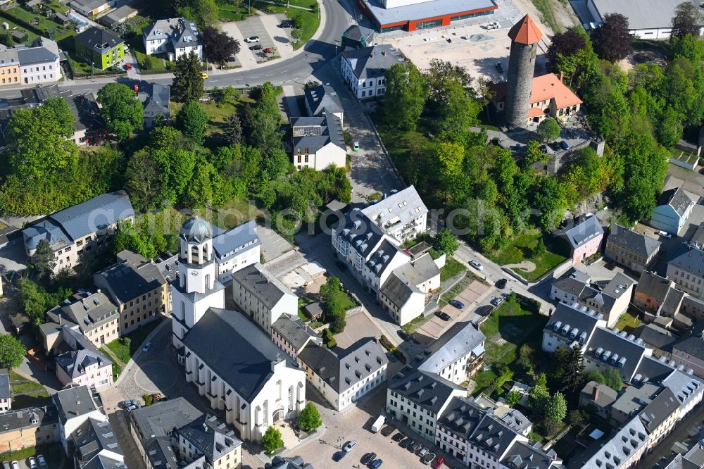 Aerial photograph Auerbach - City view of the city area of in Auerbach in the state Saxony, Germany