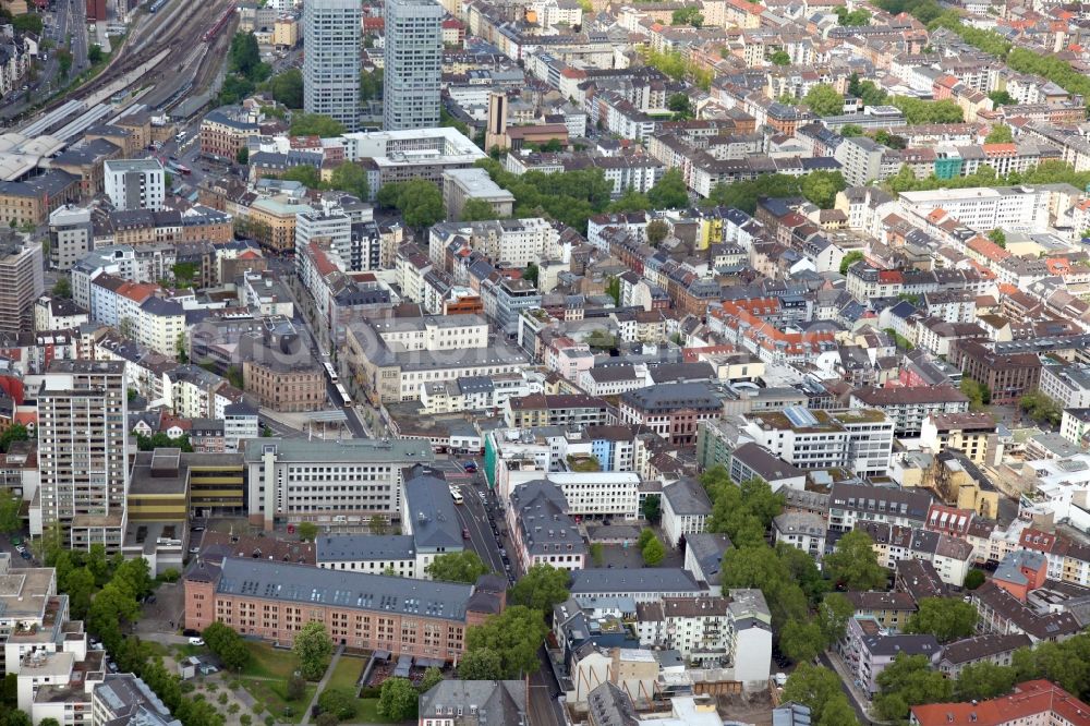 Mainz from the bird's eye view: City view on down town of Altstadt in Mainz in the state Rhineland-Palatinate, Germany