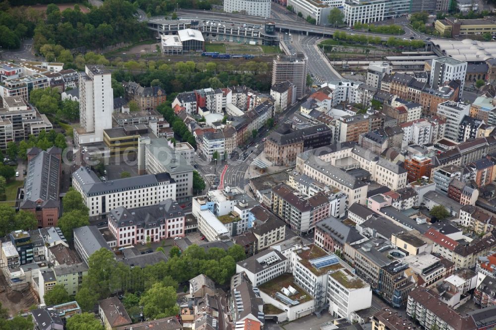 Aerial image Mainz - City view on down town of Altstadt in Mainz in the state Rhineland-Palatinate, Germany