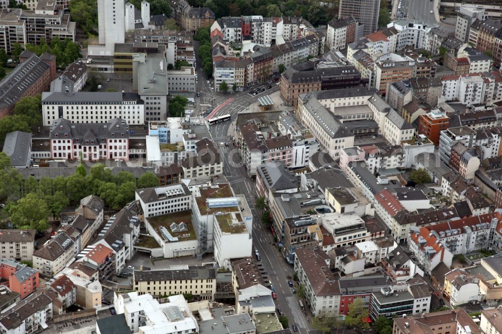 Aerial photograph Mainz - City view on down town of Altstadt in Mainz in the state Rhineland-Palatinate, Germany