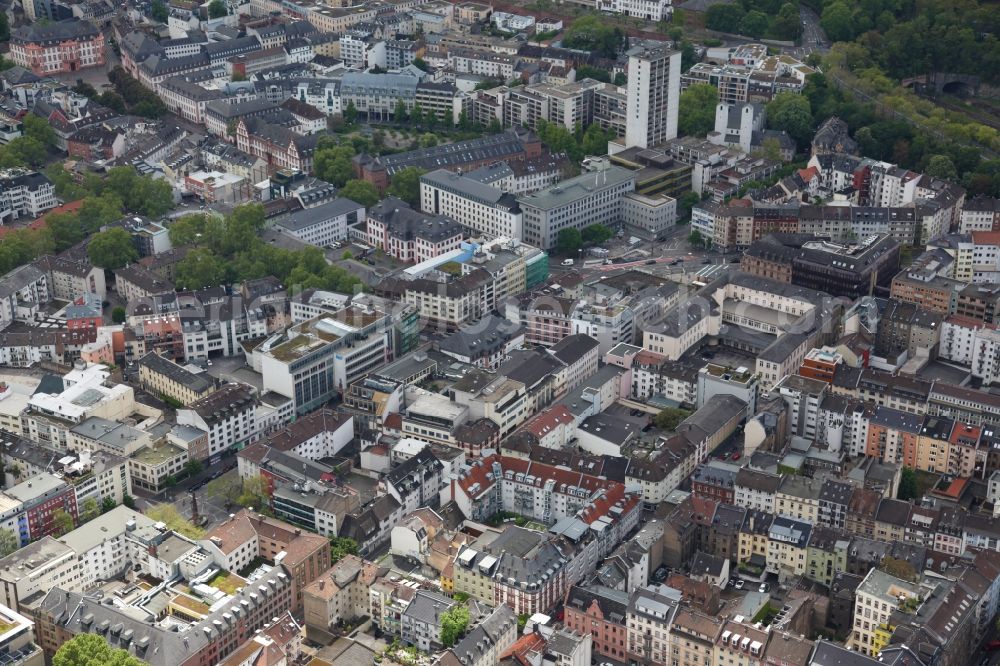 Mainz from above - City view on down town of Altstadt in Mainz in the state Rhineland-Palatinate, Germany