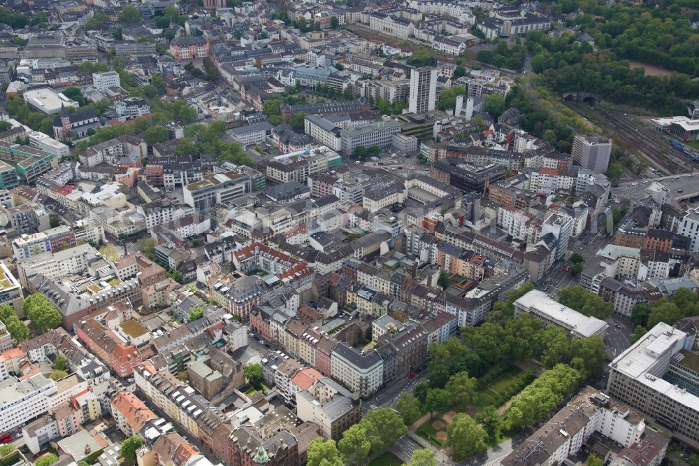 Mainz from the bird's eye view: City view on down town of Altstadt in Mainz in the state Rhineland-Palatinate, Germany