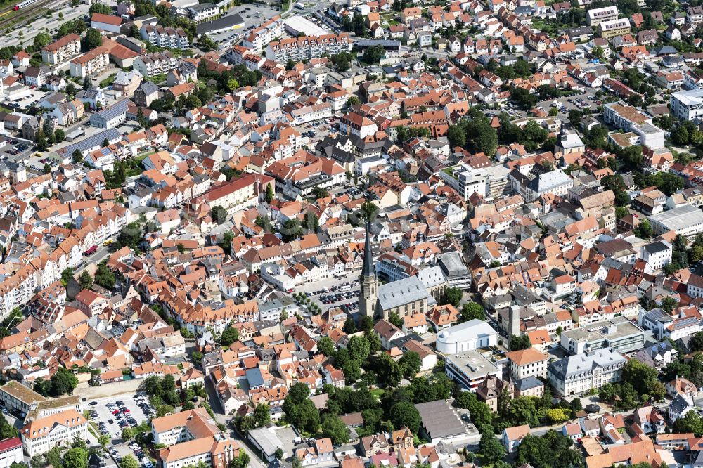 Aerial photograph Alzey - City view on down town in Alzey in the state Rhineland-Palatinate, Germany