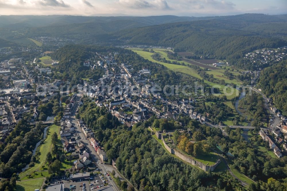 Arnsberg from above - City view of the city area of in Arnsberg in the state North Rhine-Westphalia, Germany