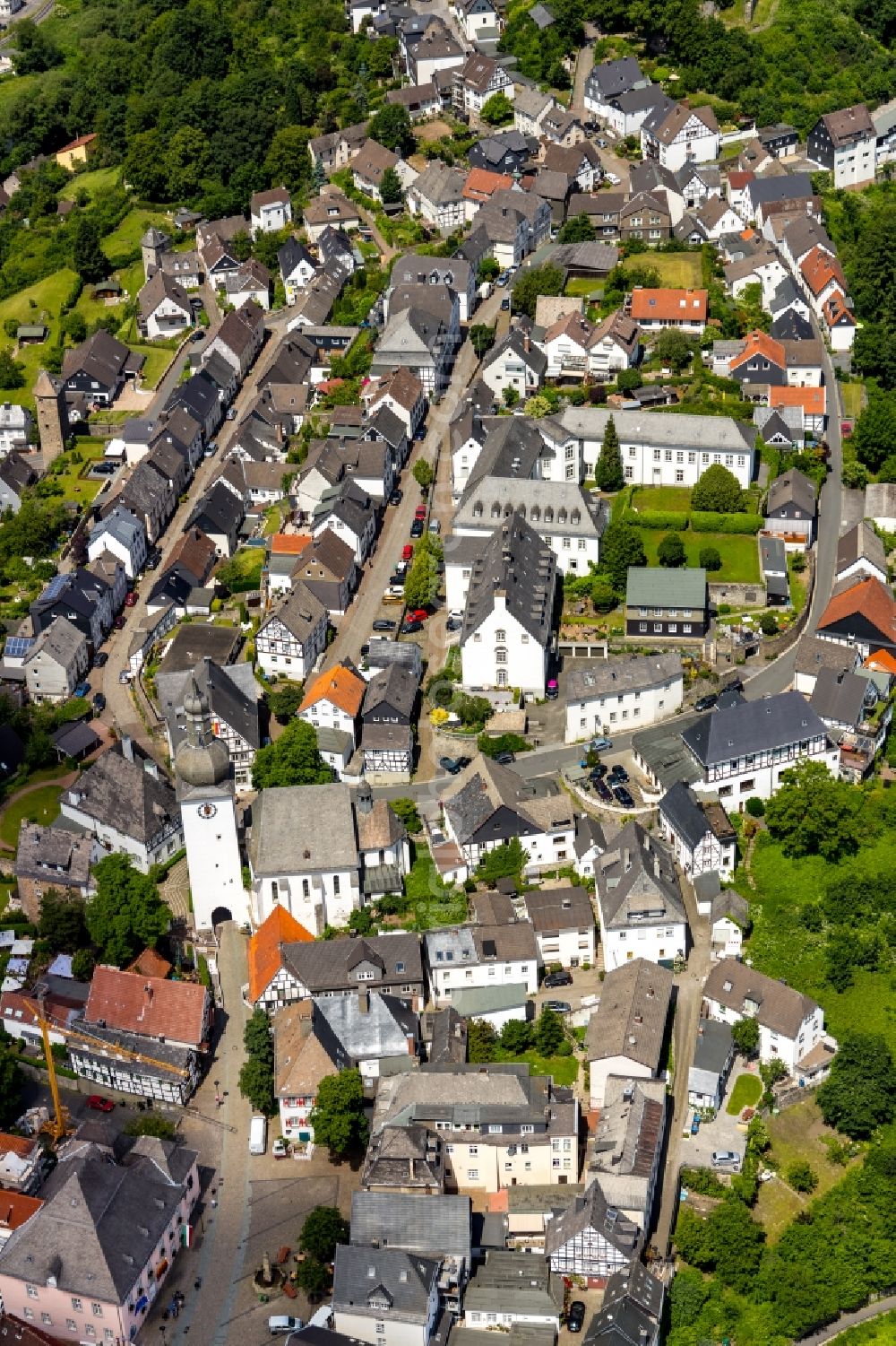 Aerial image Arnsberg - City view on down town in Arnsberg in the state North Rhine-Westphalia, Germany