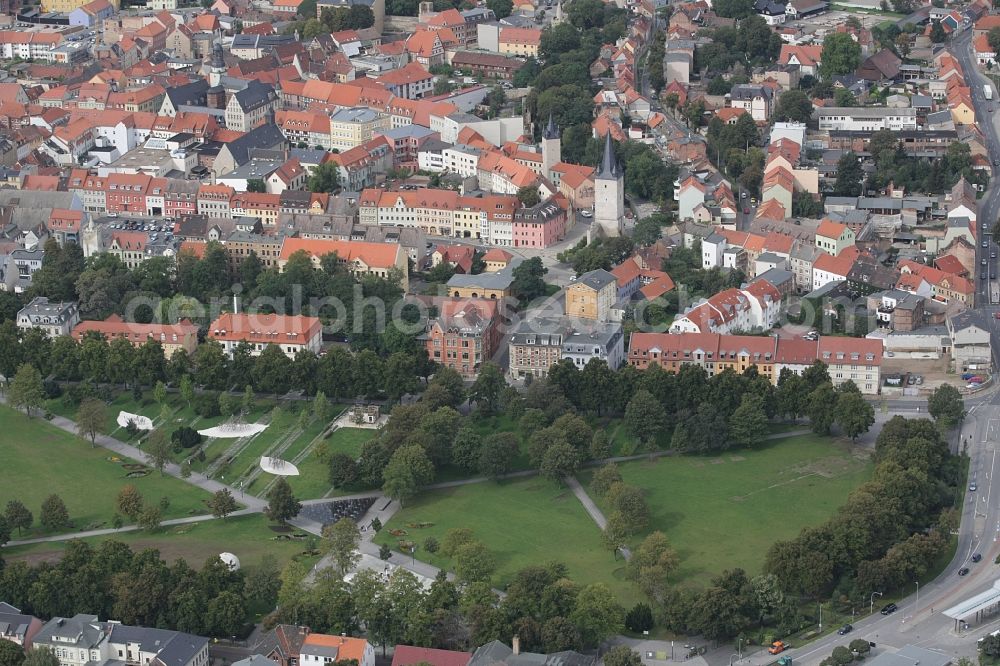 Aschersleben from above - City view of the city area of in Aschersleben in the state Saxony-Anhalt, Germany