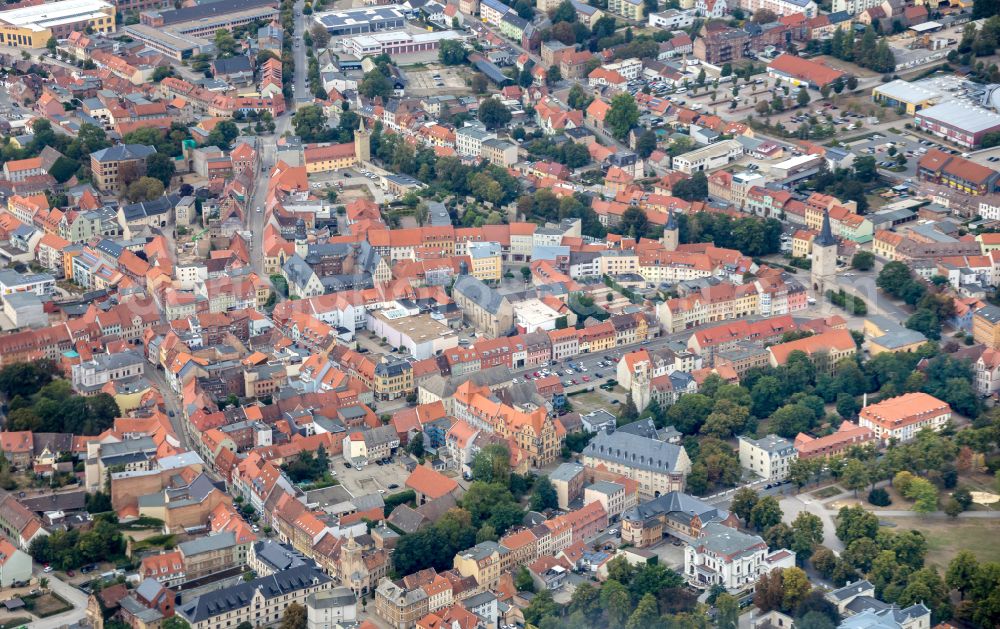 Aschersleben from above - City view of the city area of in Aschersleben in the state Saxony-Anhalt, Germany