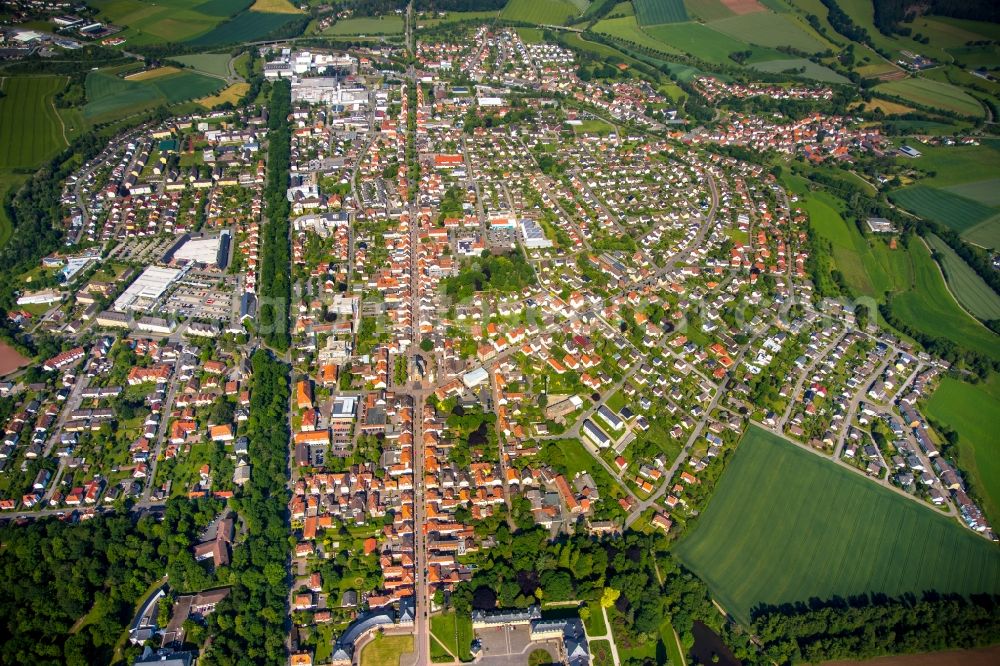 Aerial photograph Bad Arolsen - City view on down town in Bad Arolsen in the state Hesse, Germany