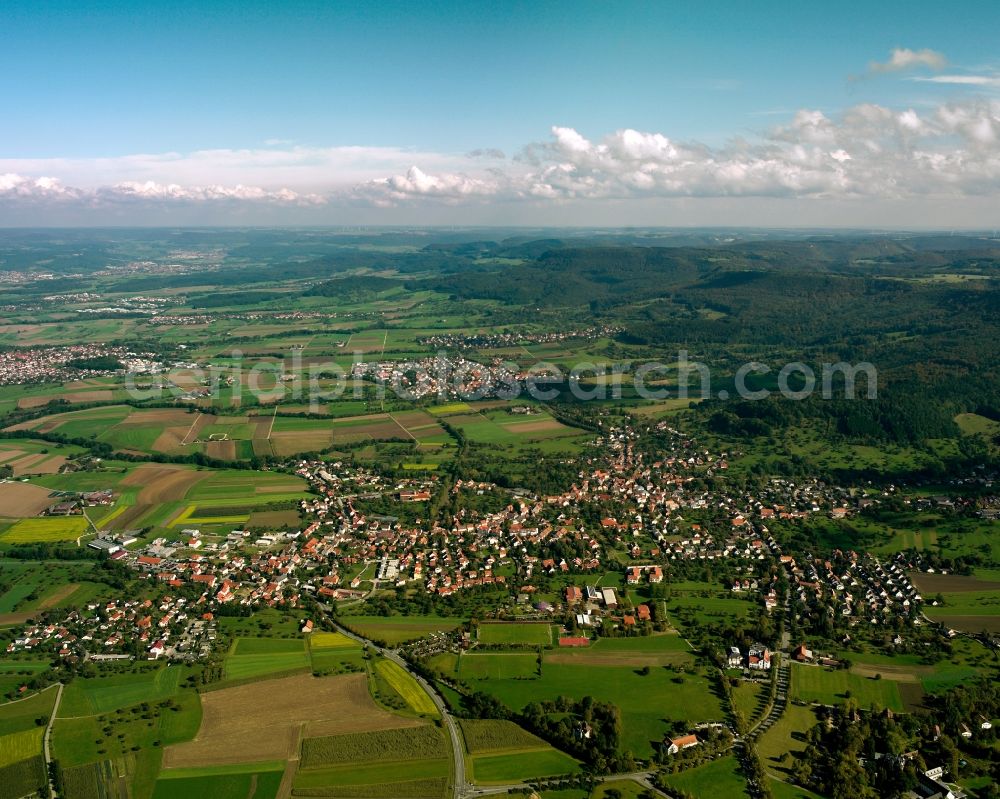 Bad Boll from the bird's eye view: City view on down town in Bad Boll in the state Baden-Wuerttemberg, Germany