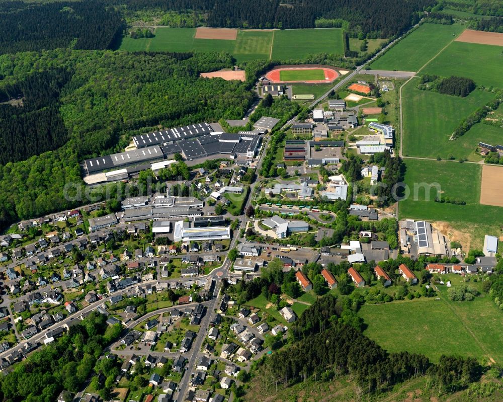 Aerial photograph Bad Marienberg (Westerwald) - City view from the center of in Bad Marienberg (Westerwald) in the state Rhineland-Palatinate