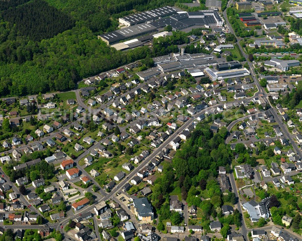 Bad Marienberg (Westerwald) from above - City view from the center of in Bad Marienberg (Westerwald) in the state Rhineland-Palatinate