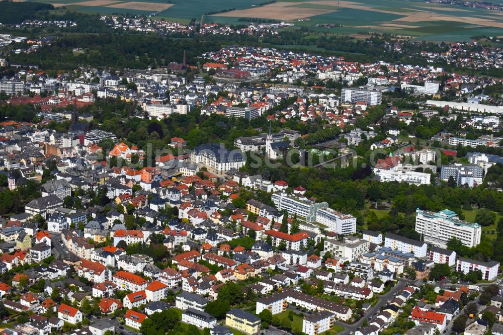 Bad Nauheim from above - City view on down town in Bad Nauheim in the state Hesse, Germany