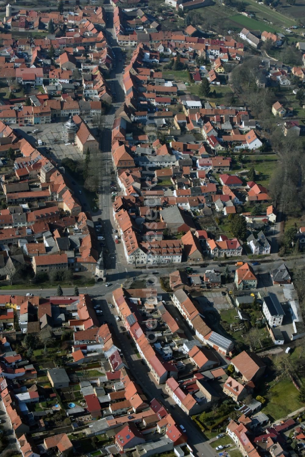 Bad Tennstedt from the bird's eye view: City view of the city area of in Bad Tennstedt in the state Thuringia