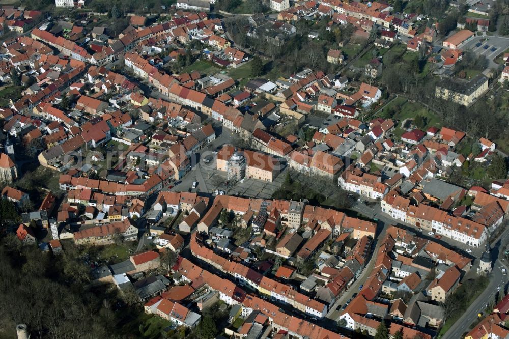 Aerial image Bad Tennstedt - City view of the city area of in Bad Tennstedt in the state Thuringia