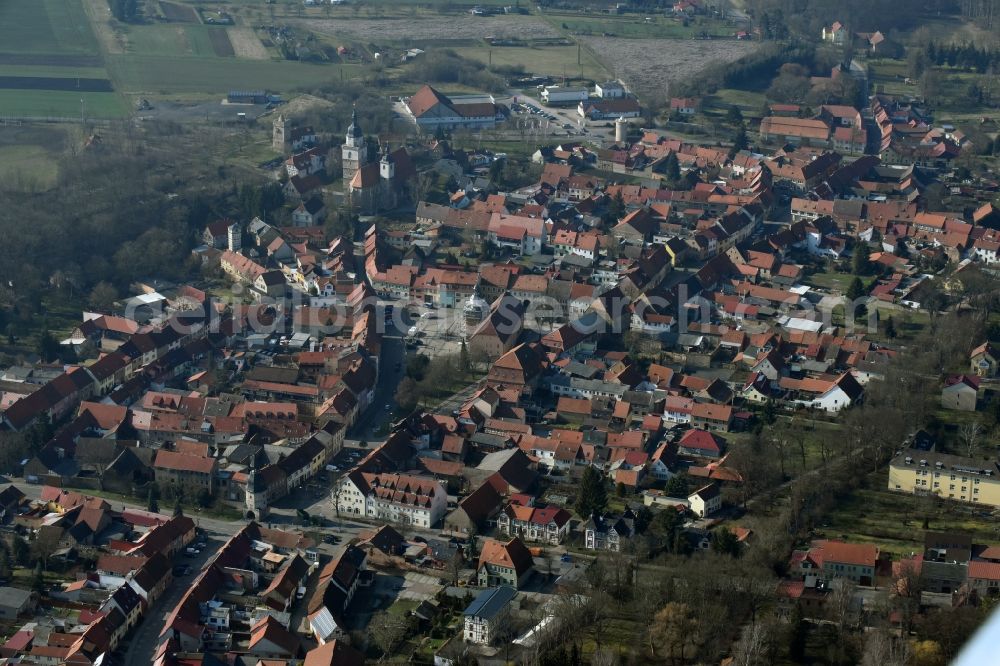 Bad Tennstedt from above - City view of the city area of in Bad Tennstedt in the state Thuringia